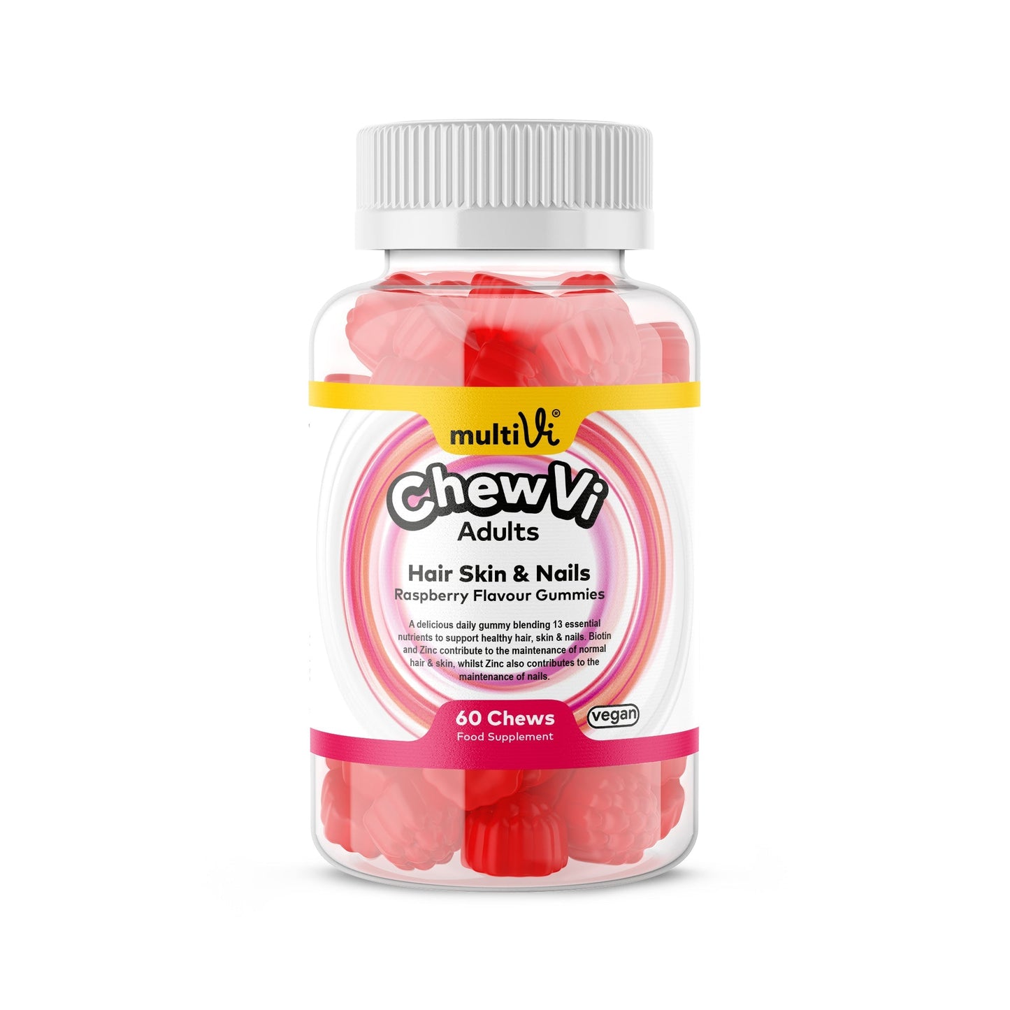 Hair Skin & Nails Gummies - Raspberry Flavour
