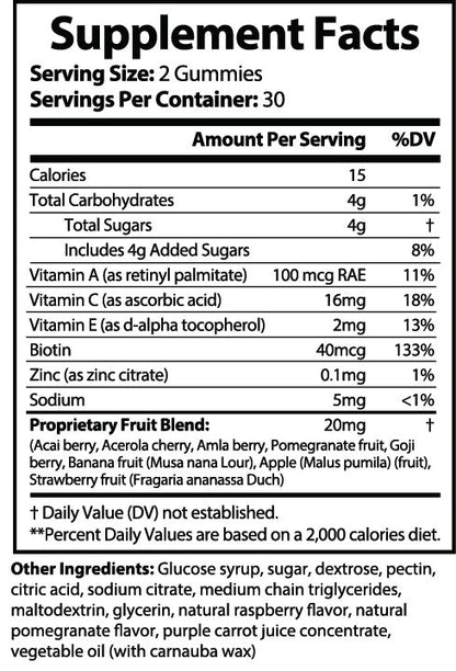 Pure Super Fruits Gummies Ingredients