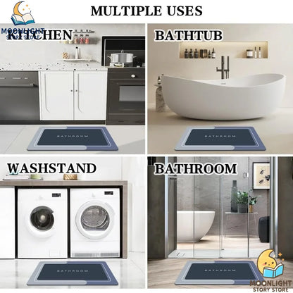 Bath Mats Modernized Magic Mat Bathroom Rubber Anti Slip Quick Drying Absorbent Bathroom Rug Shower Room Rugs for Bathtub Sink