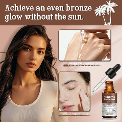 30ml Sunless Tanning Drops Instant Glow & Bronzing Drops for Face & Body, Tea-Free Formula for Skin, Darkening & Even Tone